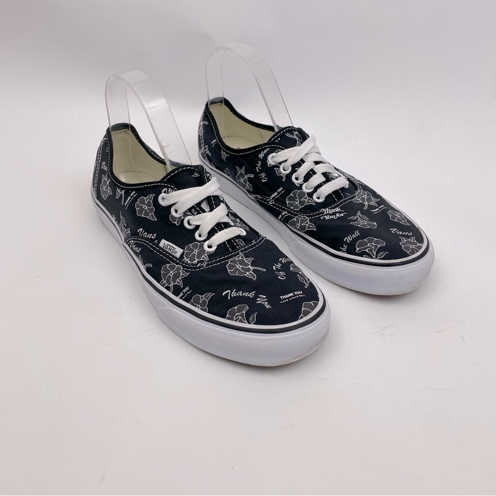 VANS Authentic Thank You Floral Black Women's Sneakers Color Black/White SZ 10.5